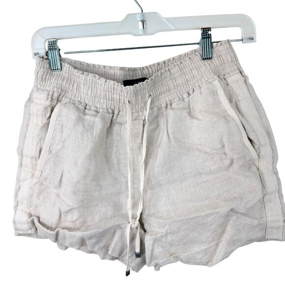 J.Crew Pants - J.Crew Women's Linen Herringbone Drawstring Shorts Ivory Beach SIZE XS